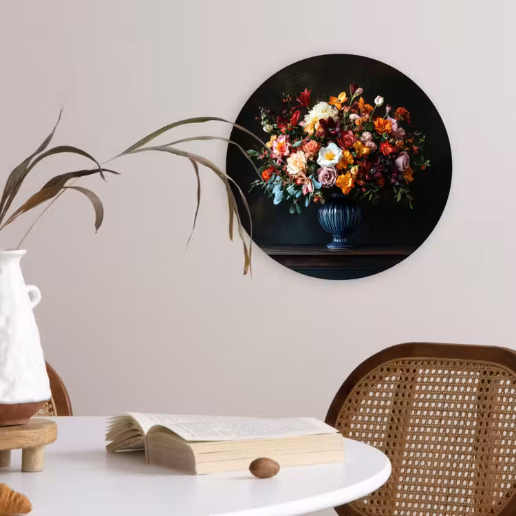 Muurcirkel - Groot - Bloemen - Vaas - Boeket — 4