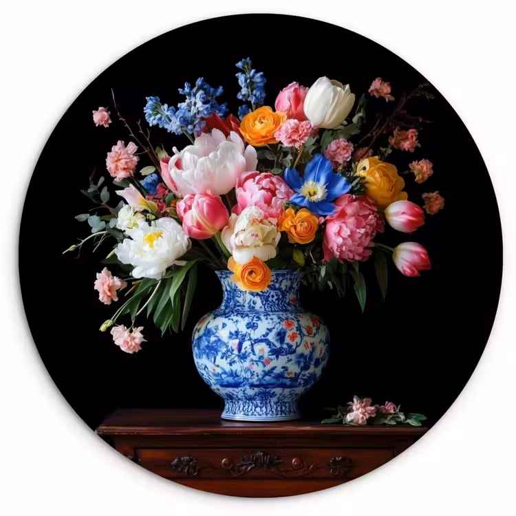 Muurcirkel - Rozen - Bloemen - Vaas - Boeket — 1