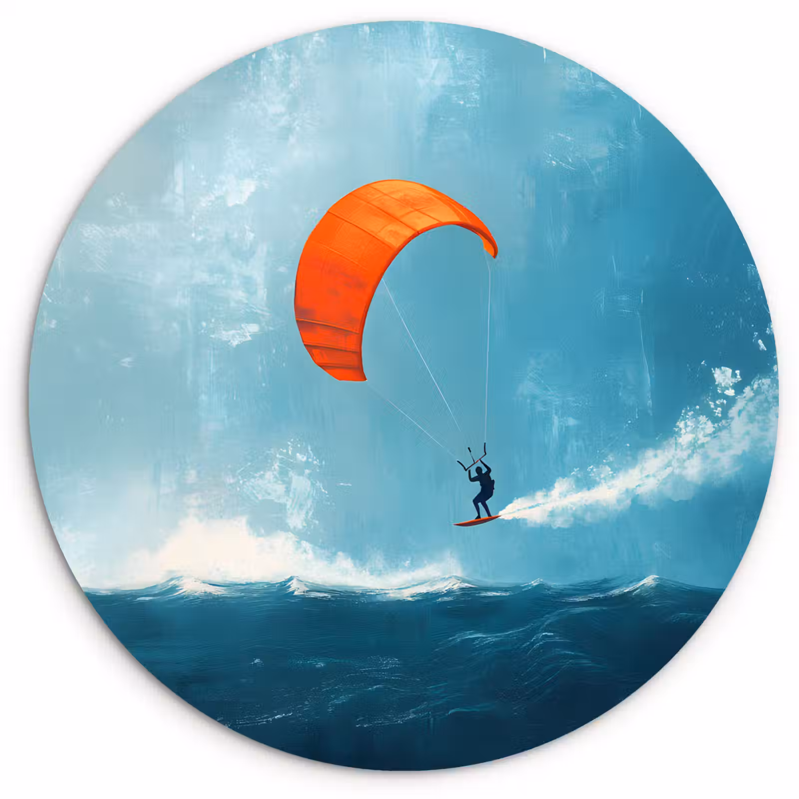 Muurcirkel - Kitesurfer - Oranje - Zee - Lucht — 1