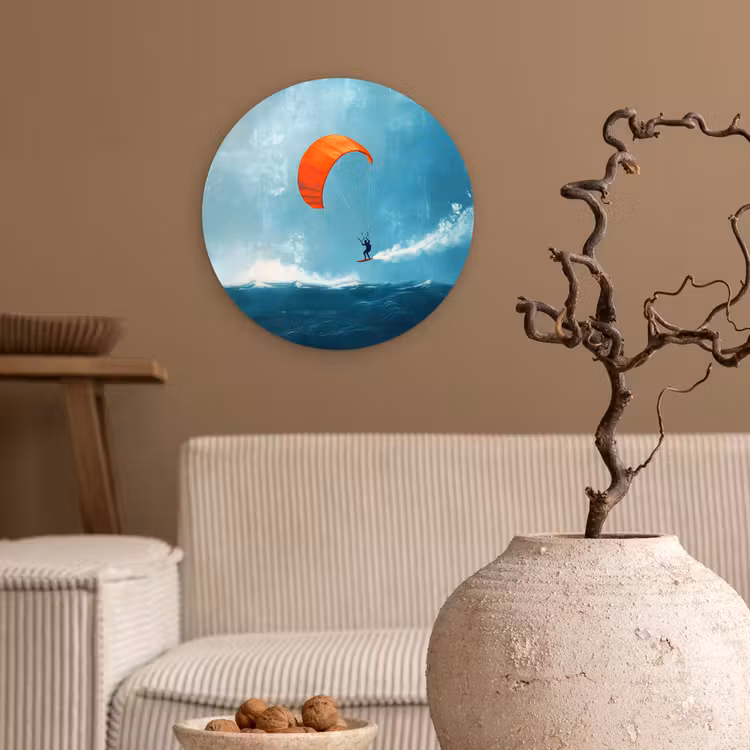 Muurcirkel - Kitesurfer - Oranje - Zee - Lucht — 2