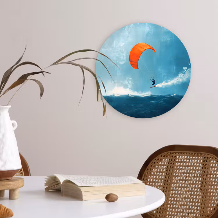 Muurcirkel - Kitesurfer - Oranje - Zee - Lucht — 4