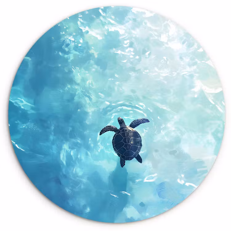 Muurcirkel - Schildpad - Zee - Blauw - Schittering — 1