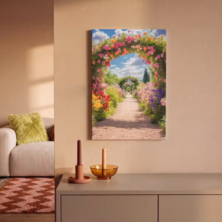 Canvas schilderij - Doorkijk - Bloemen - Kleurrijk - Natuur — 2