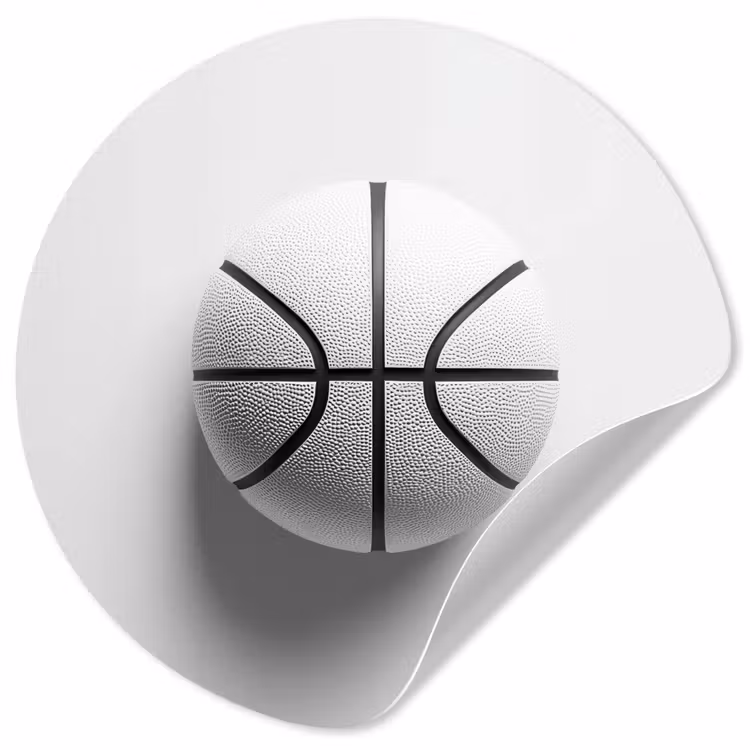 Behangcirkel - Basketbal - Wit - Schaduw - Lijnen — 1