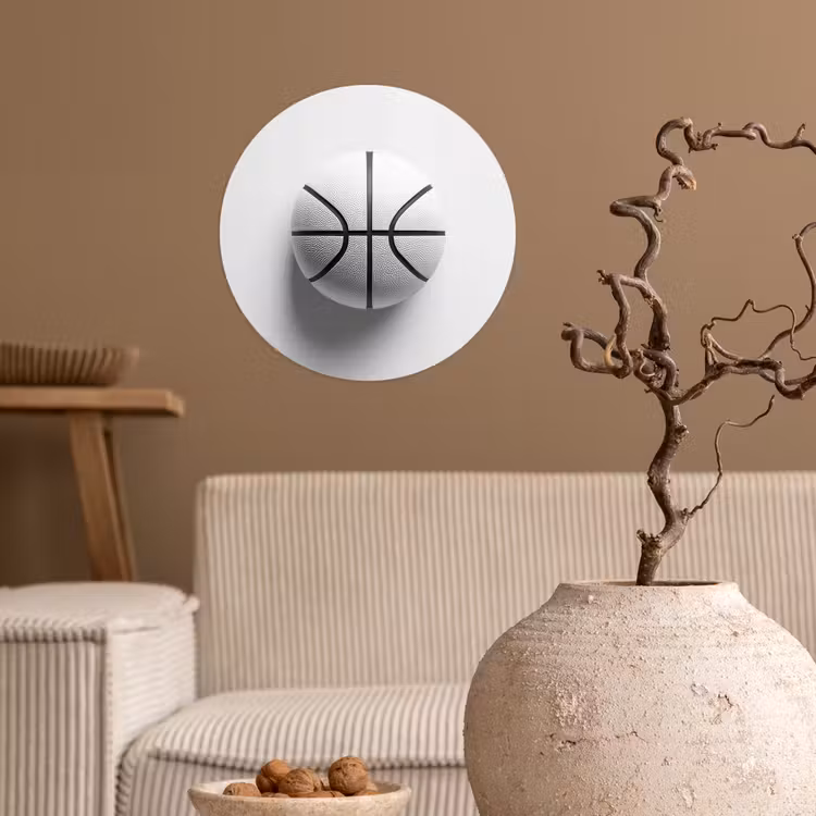 Behangcirkel - Basketbal - Wit - Schaduw - Lijnen — 2