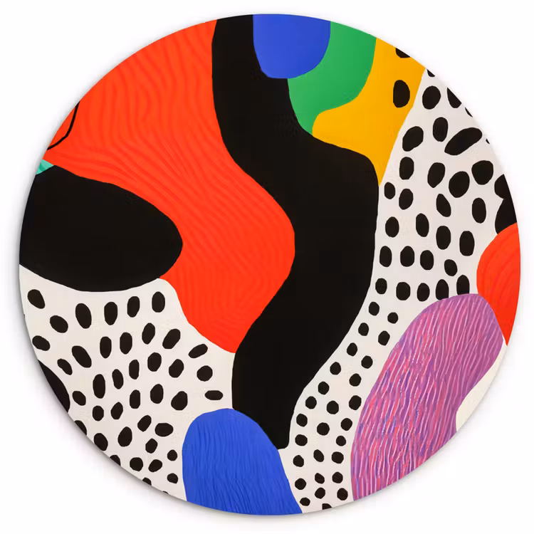 Muurcirkel - Abstract - Vormen - Kleuren - Stippen — 1