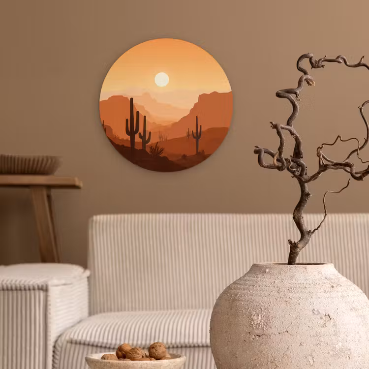 Muurcirkel - Landschap - Woestijn - Cactussen - Zon — 2