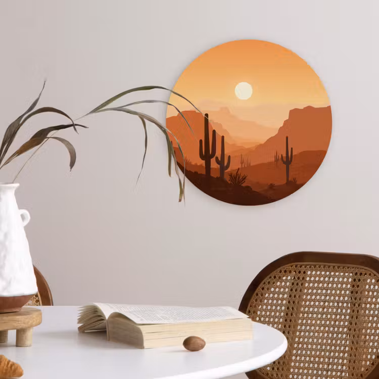 Muurcirkel - Landschap - Woestijn - Cactussen - Zon — 4