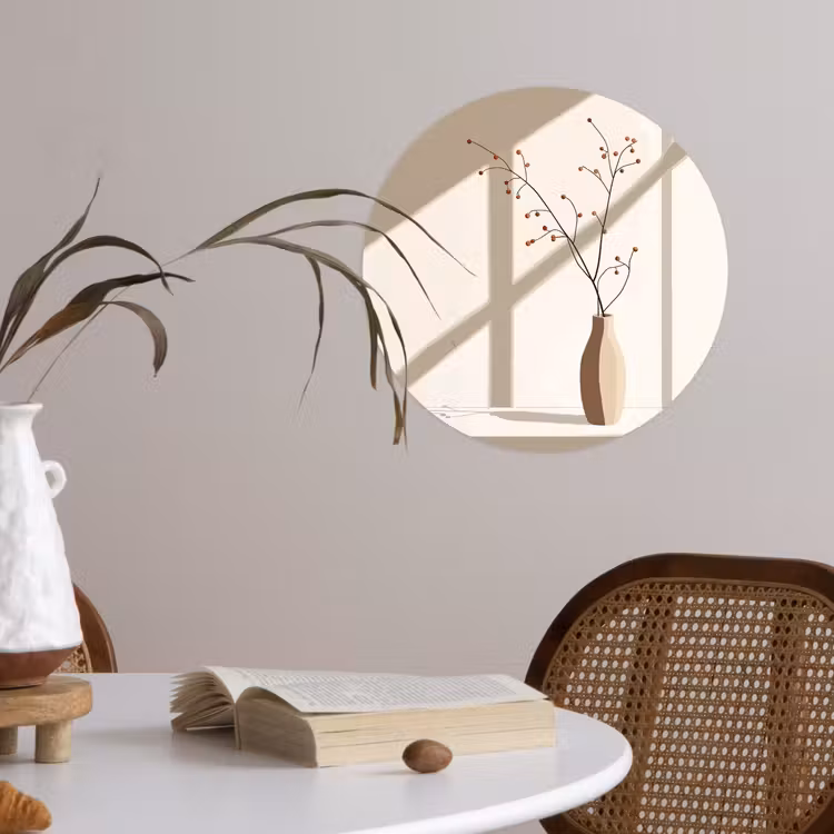 Behangcirkel - Vaas - Takken - Bessen - Minimalistisch — 4