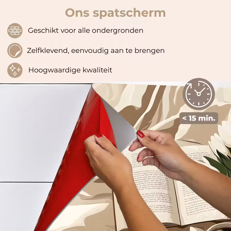 Spatscherm keuken - Boek - Illustratie - Tulpen - Koffie — 4