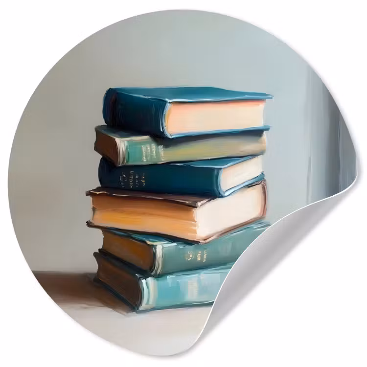 Behangcirkel - Stapel - Boeken - Groen - Daglicht — 1