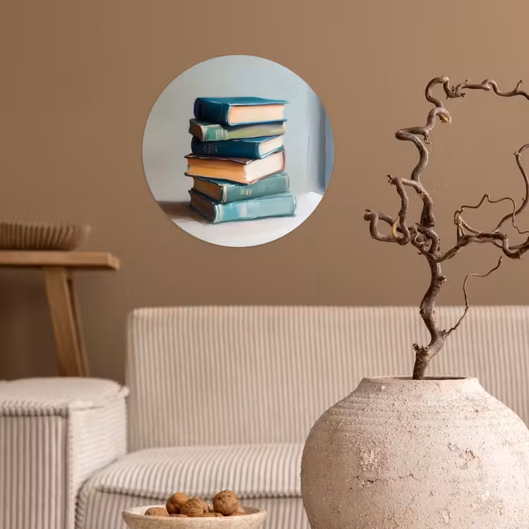 Behangcirkel - Stapel - Boeken - Groen - Daglicht — 2