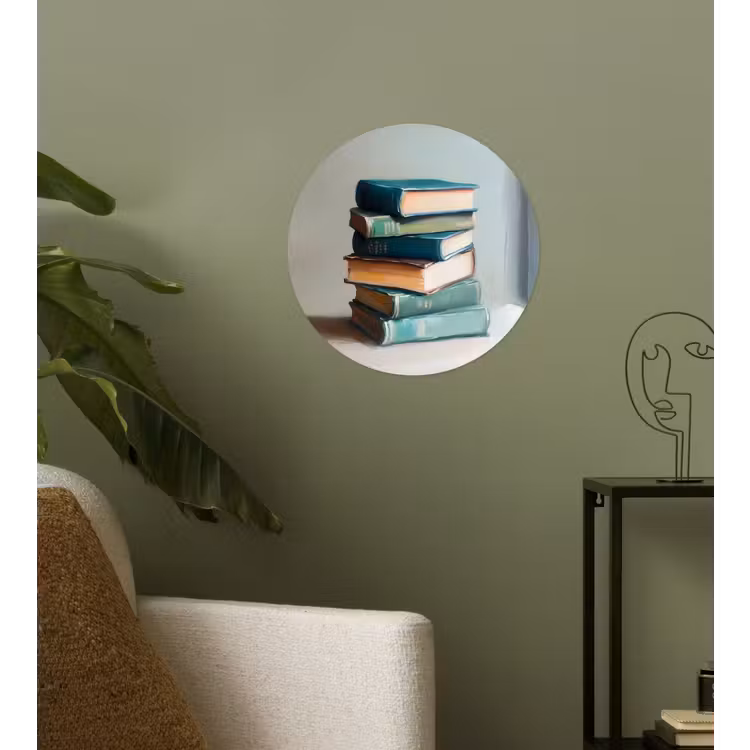 Behangcirkel - Stapel - Boeken - Groen - Daglicht — 3