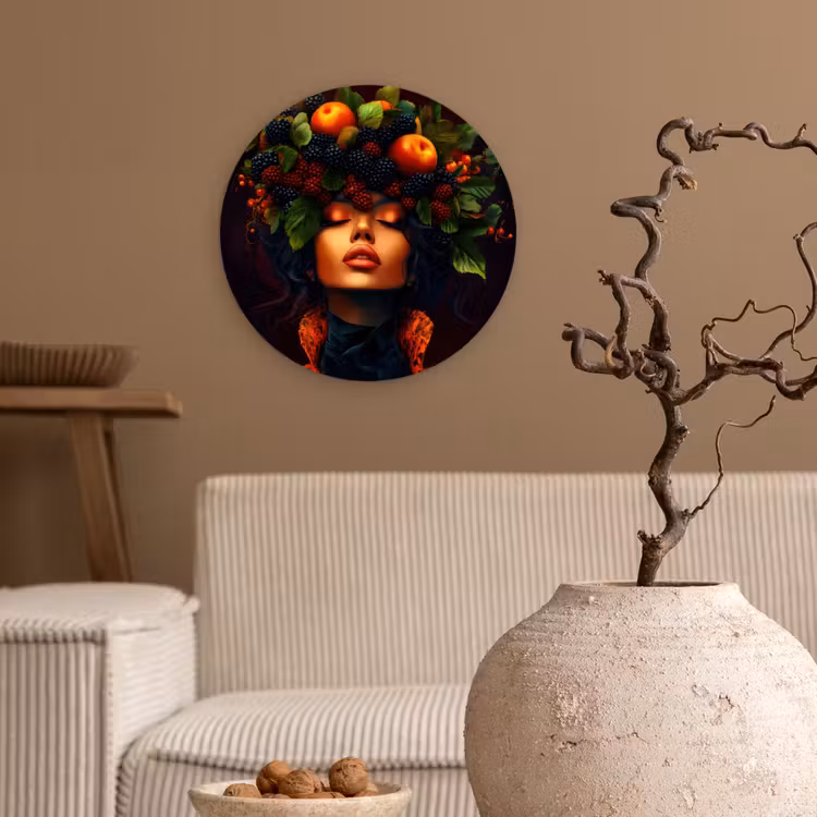 Muurcirkel - Vrouw - Zwart - Bessen - Bramen - Appels — 2