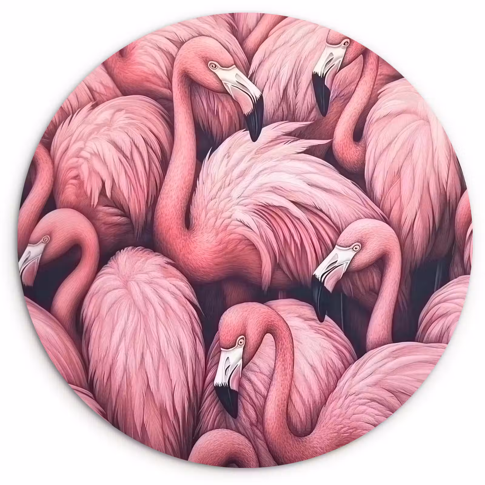 Muurcirkel - Flamingo - Roze - Dieren — 1