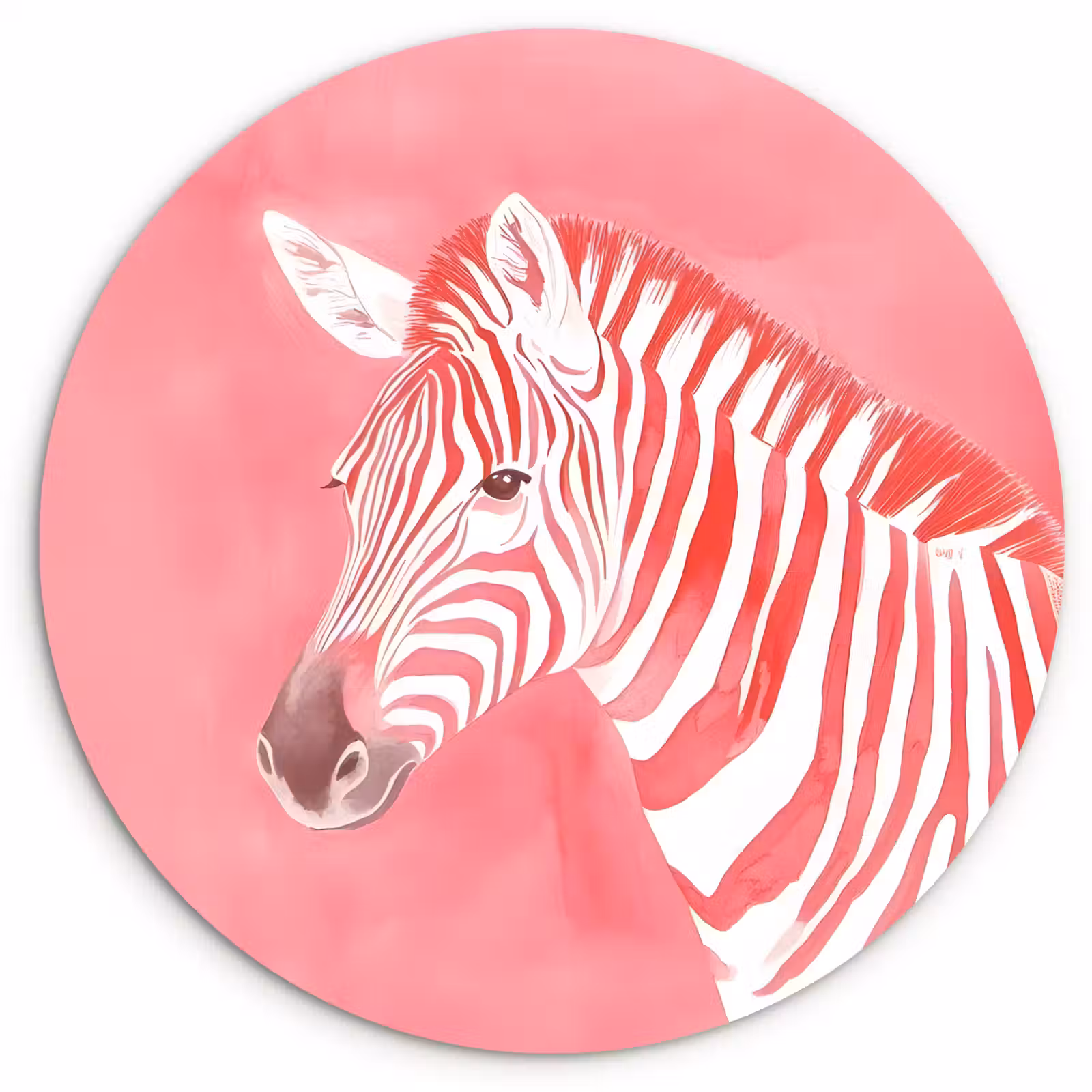 Muurcirkel - Zebra - Pink - Verf — 1