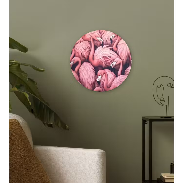 Muurcirkel - Flamingo - Roze - Dieren — 3