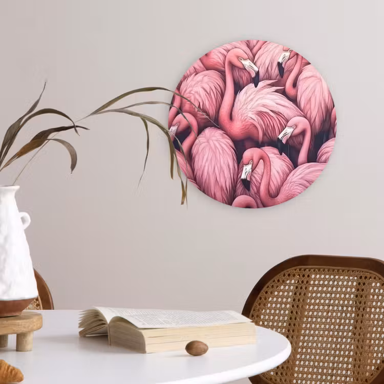 Muurcirkel - Flamingo - Roze - Dieren — 4