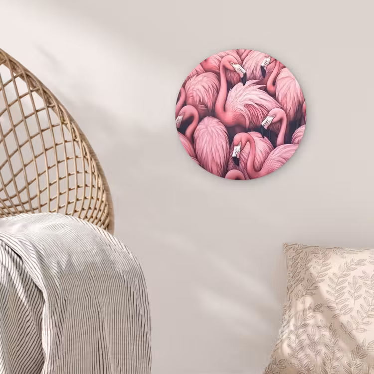 Muurcirkel - Flamingo - Roze - Dieren — 5