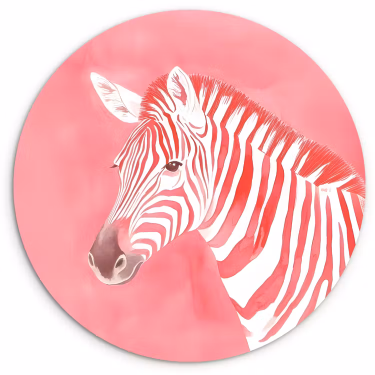 Muurcirkel - Zebra - Pink - Verf — 1