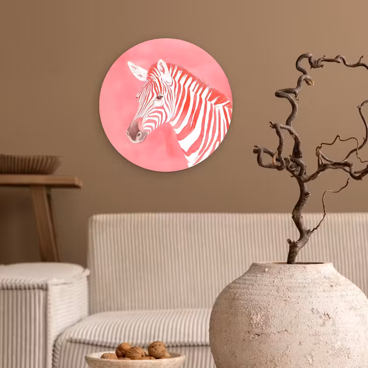 Muurcirkel - Zebra - Pink - Verf — 2