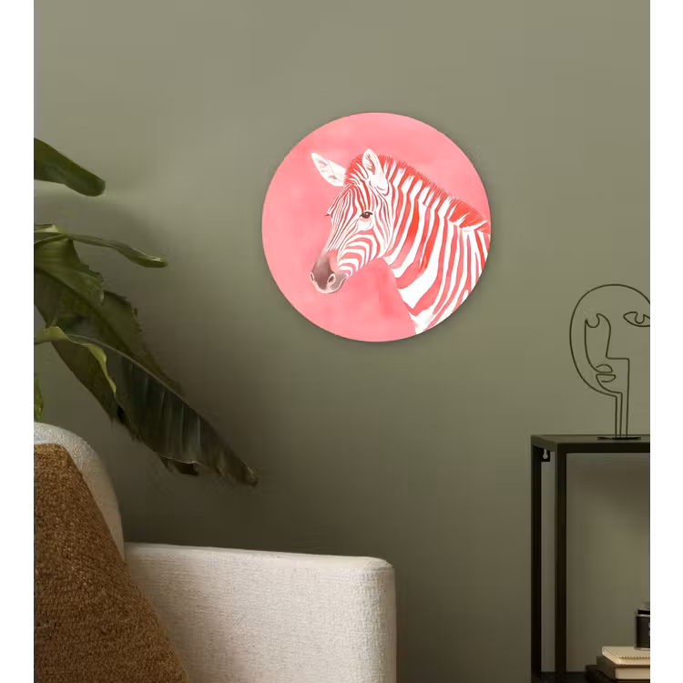 Muurcirkel - Zebra - Pink - Verf — 3