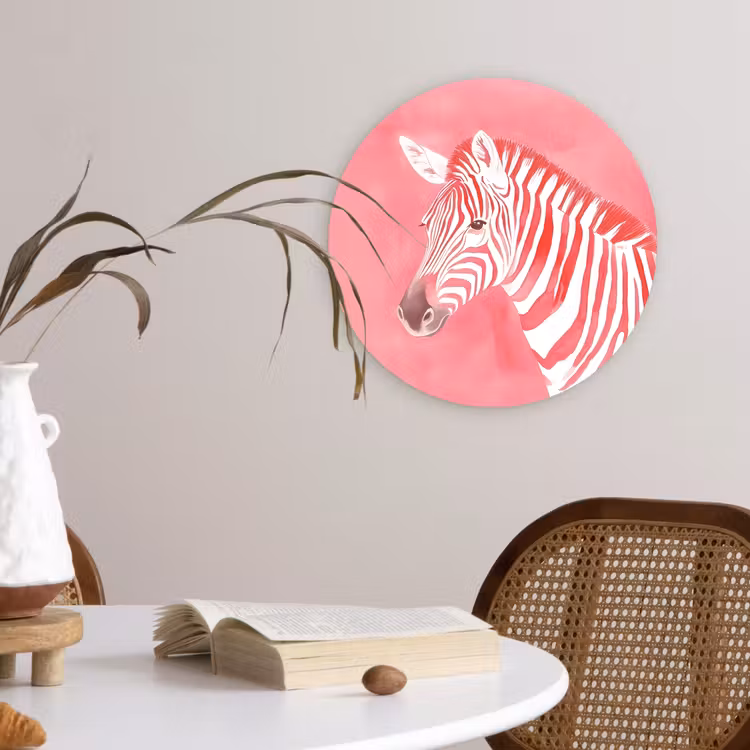 Muurcirkel - Zebra - Pink - Verf — 4