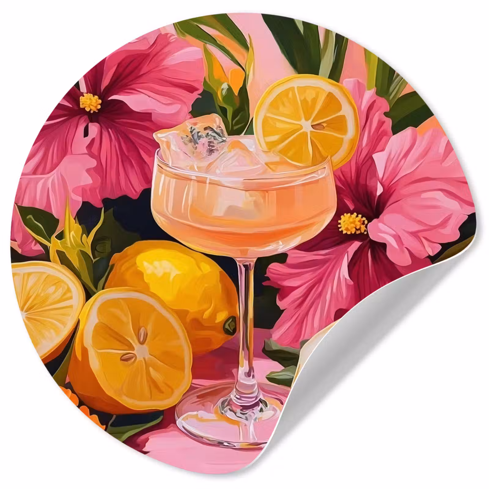 Behangcirkel - Drink - Bloemen - Yellow — 1