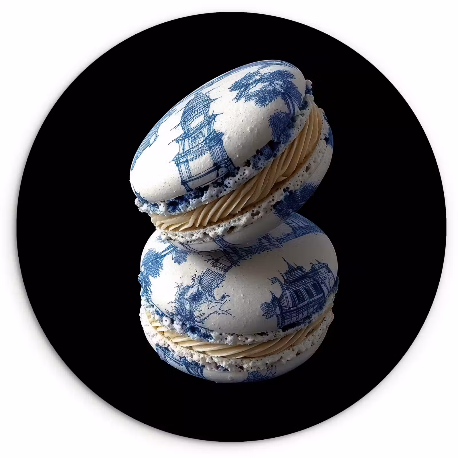 Muurcirkel - Eten - Macarons - Delfts blauw - Koekjes — 1
