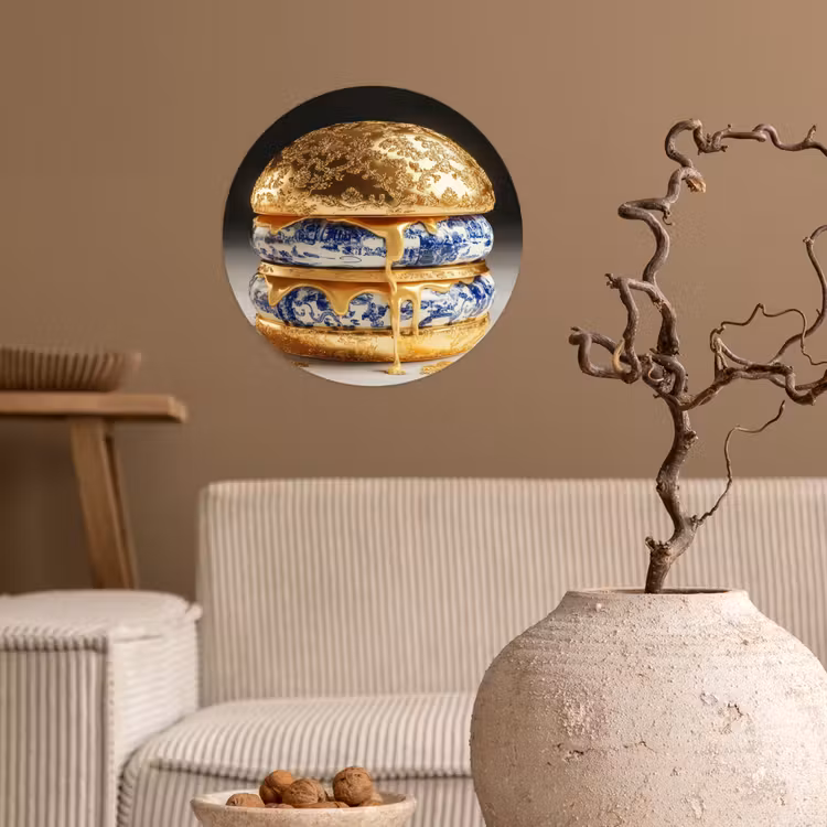 Behangcirkel - Delftsblauw - Goud - Burger — 2