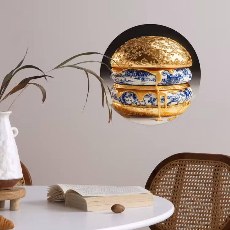 Behangcirkel - Delftsblauw - Goud - Burger — 4