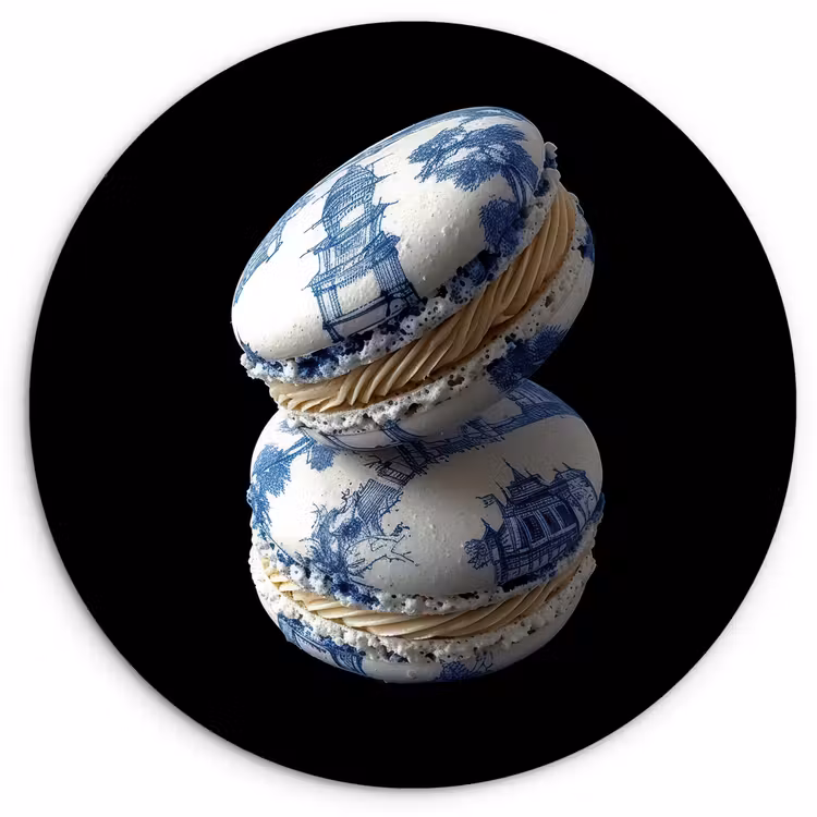Muurcirkel - Eten - Macarons - Delfts blauw - Koekjes — 1