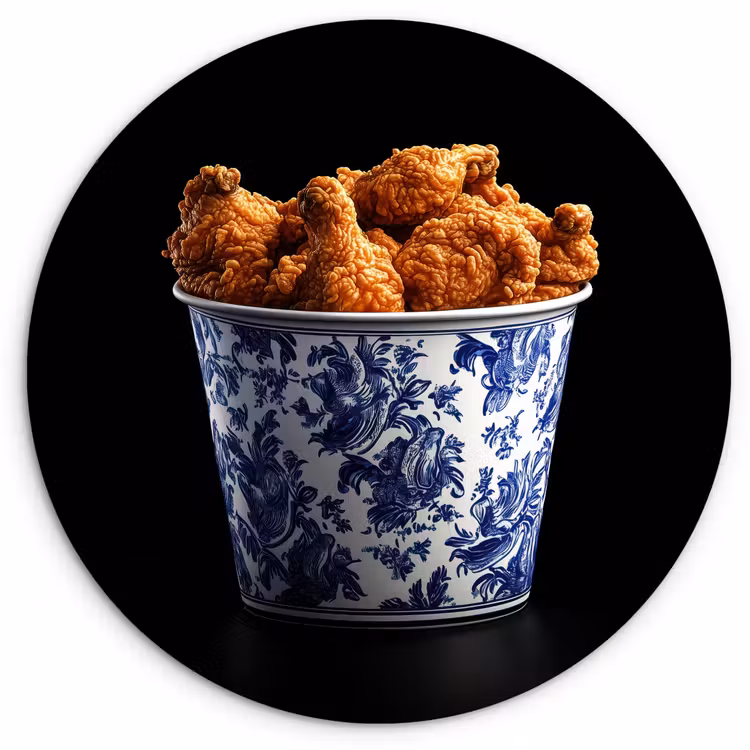 Muurcirkel - Kip - Bucket - Delfts blauw - Lekker — 1
