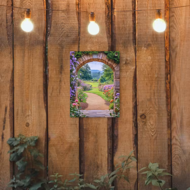 Tuinposter - Doorkijk - Poort - Bloemen - Tuin — 2