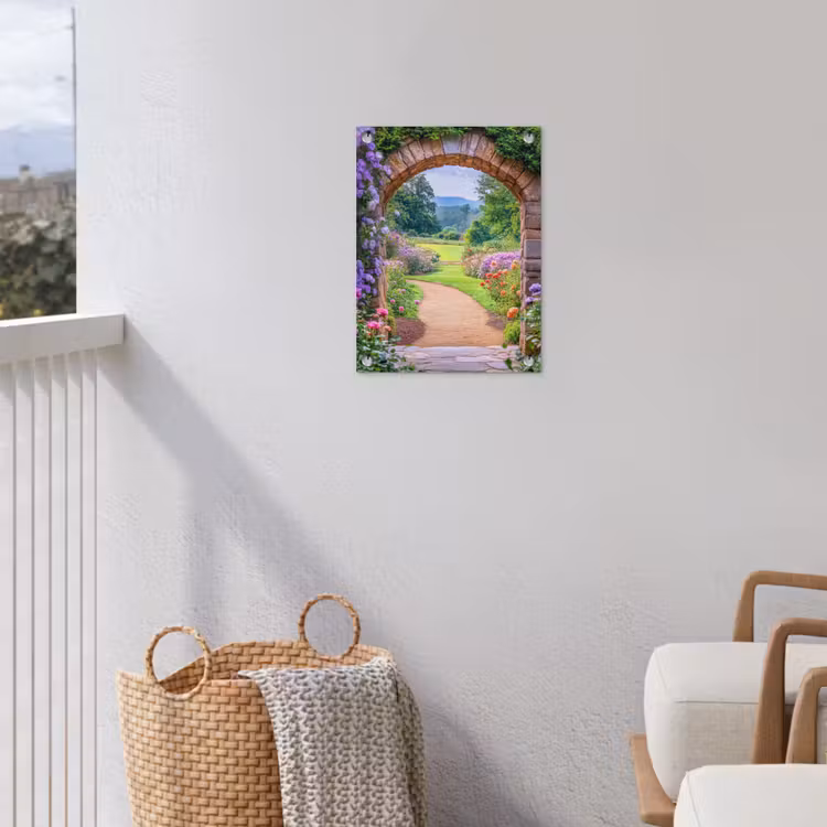 Tuinposter - Doorkijk - Poort - Bloemen - Tuin — 3