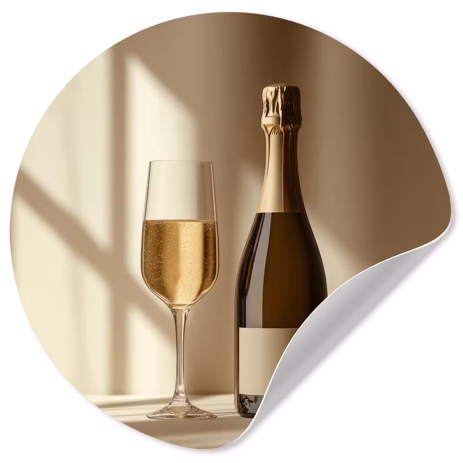 Behangcirkel - Champagne - Beige - Schaduw - Bubbels — 1