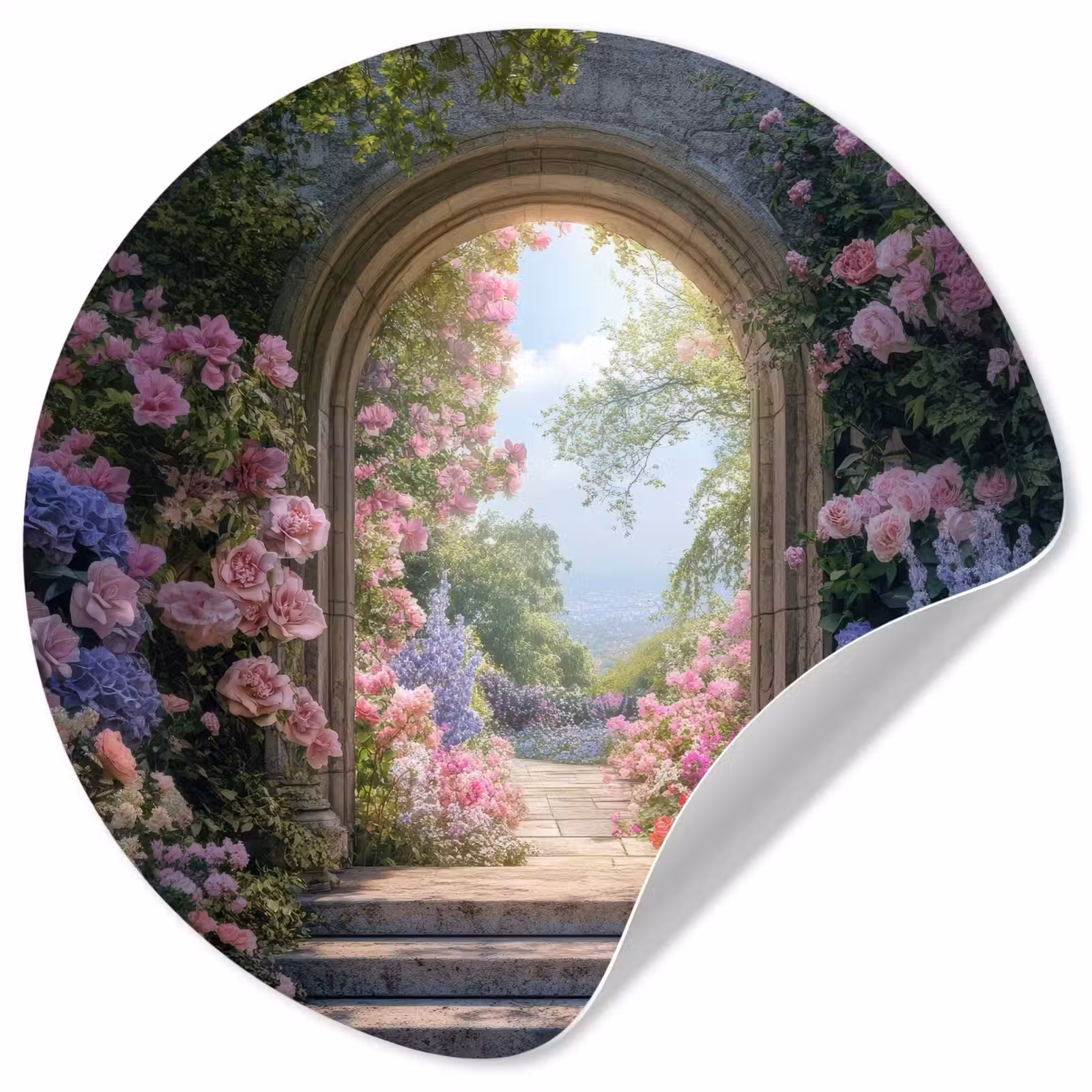 Behangcirkel - Doorkijk - Rozen - Vintage - Bloemen — 1