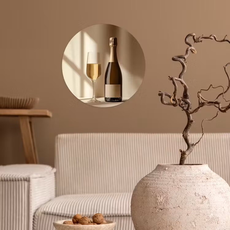 Behangcirkel - Champagne - Beige - Schaduw - Bubbels — 2