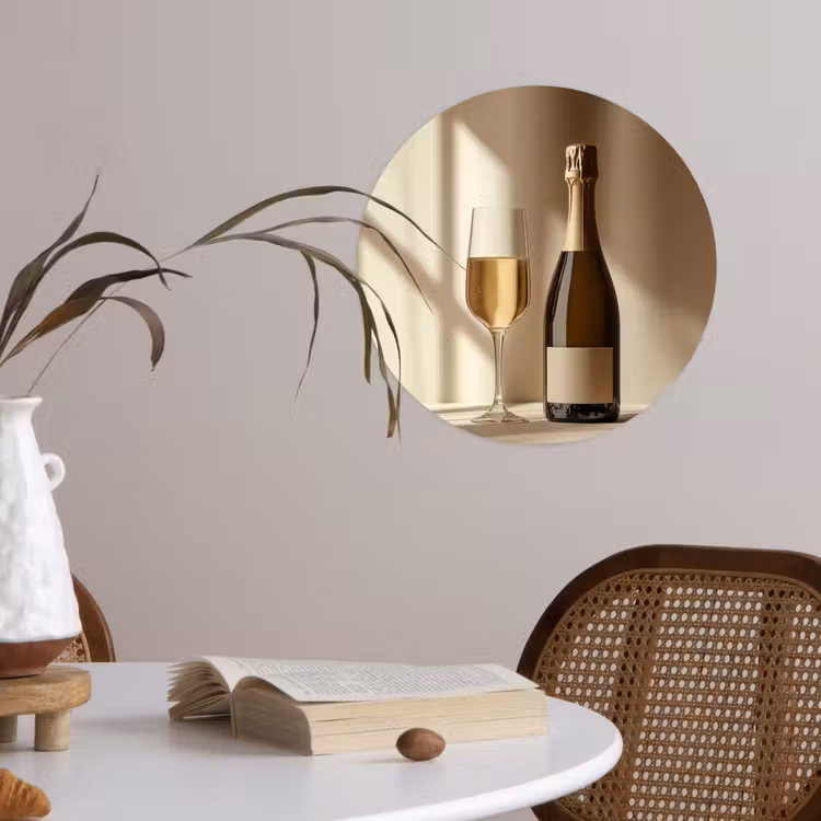 Behangcirkel - Champagne - Beige - Schaduw - Bubbels — 4