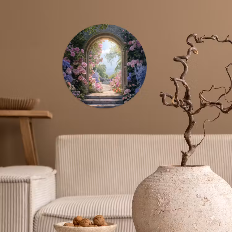 Behangcirkel - Doorkijk - Rozen - Vintage - Bloemen — 2