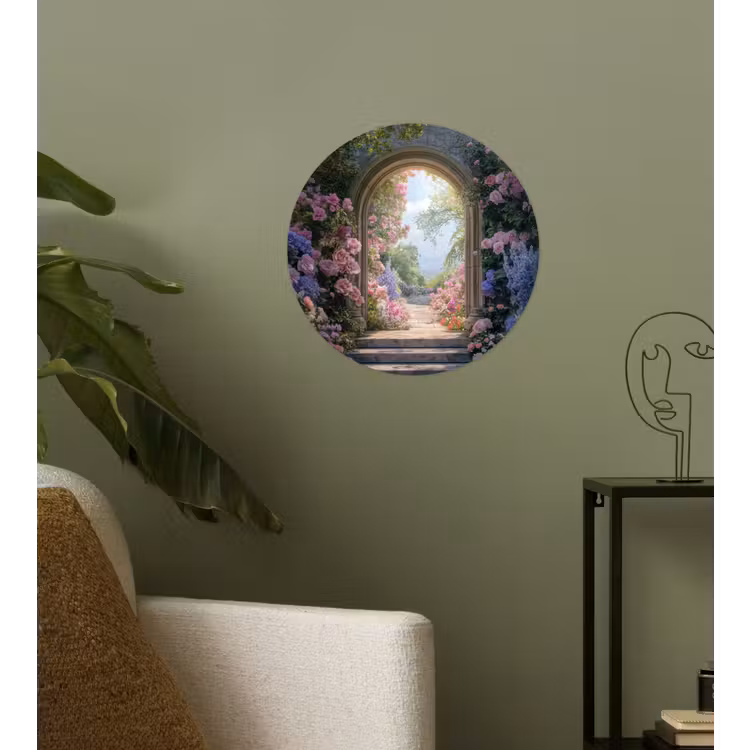 Behangcirkel - Doorkijk - Rozen - Vintage - Bloemen — 3