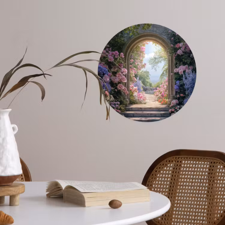 Behangcirkel - Doorkijk - Rozen - Vintage - Bloemen — 4