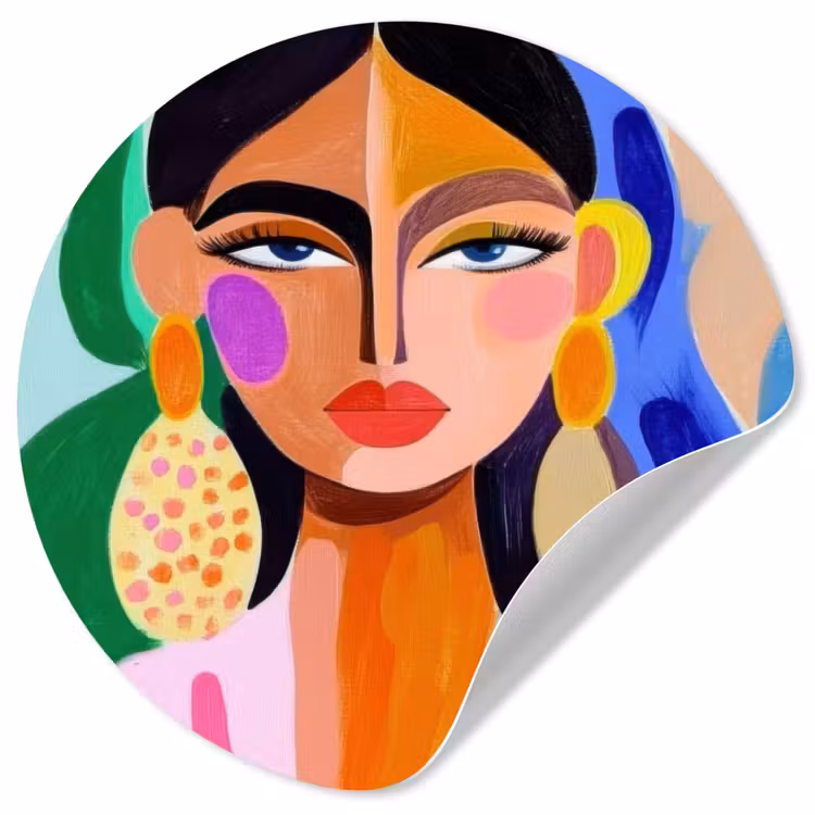 Behangcirkel - Portret - Vrouw - Modern — 1