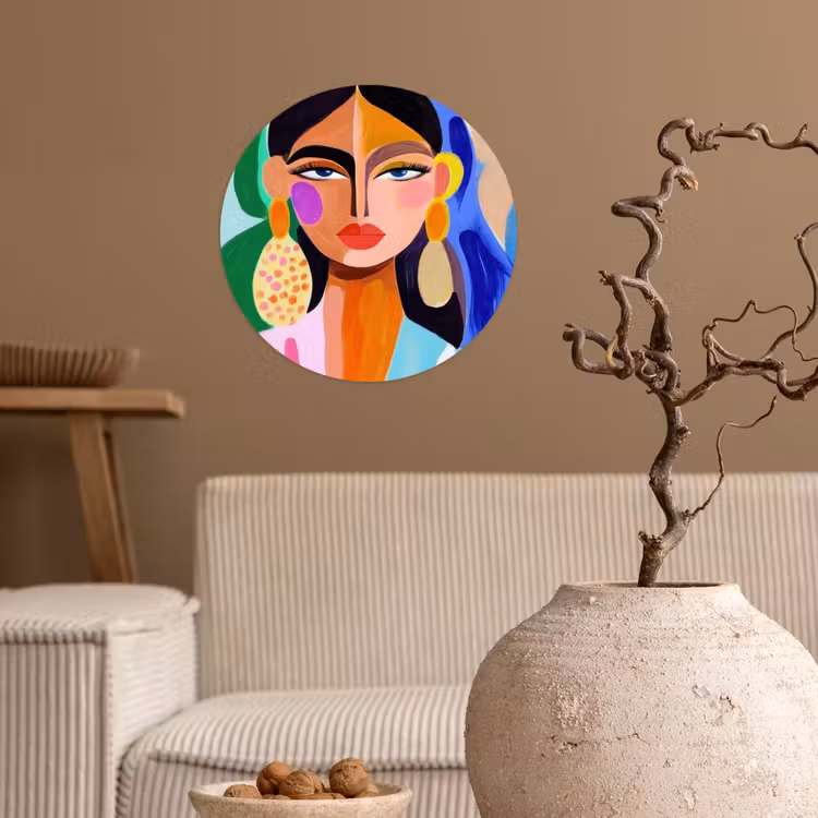 Behangcirkel - Portret - Vrouw - Modern — 2