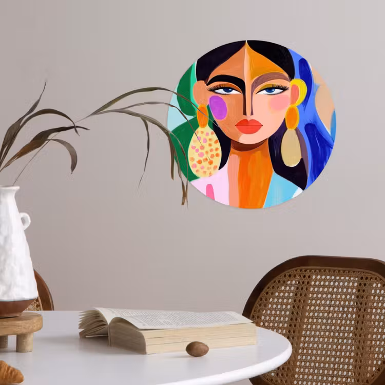 Behangcirkel - Portret - Vrouw - Modern — 4