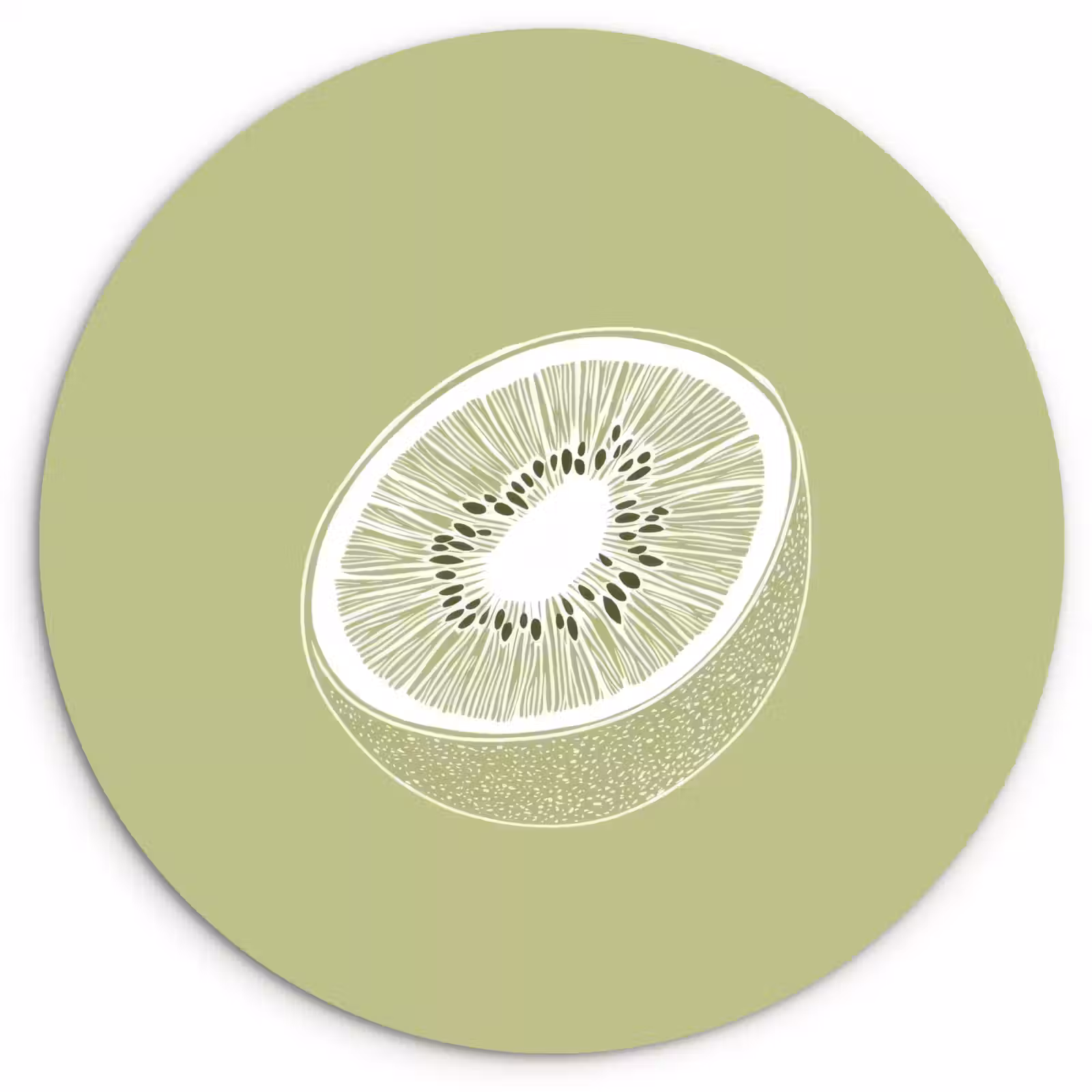 Muurcirkel - Kiwi - Lijntekening - Minimalistisch - Groen — 1