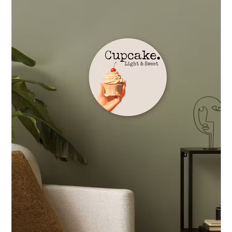 Muurcirkel - Cupcake - Zoet - Kers — 3