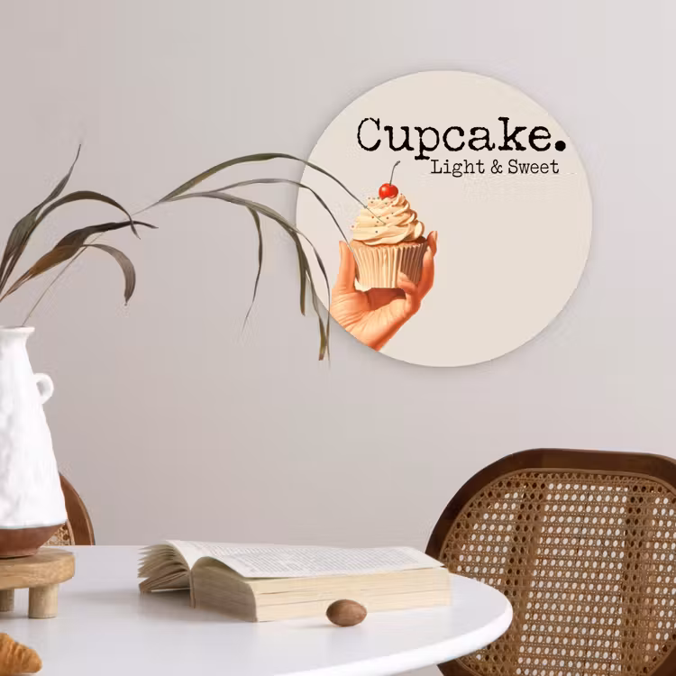 Muurcirkel - Cupcake - Zoet - Kers — 4