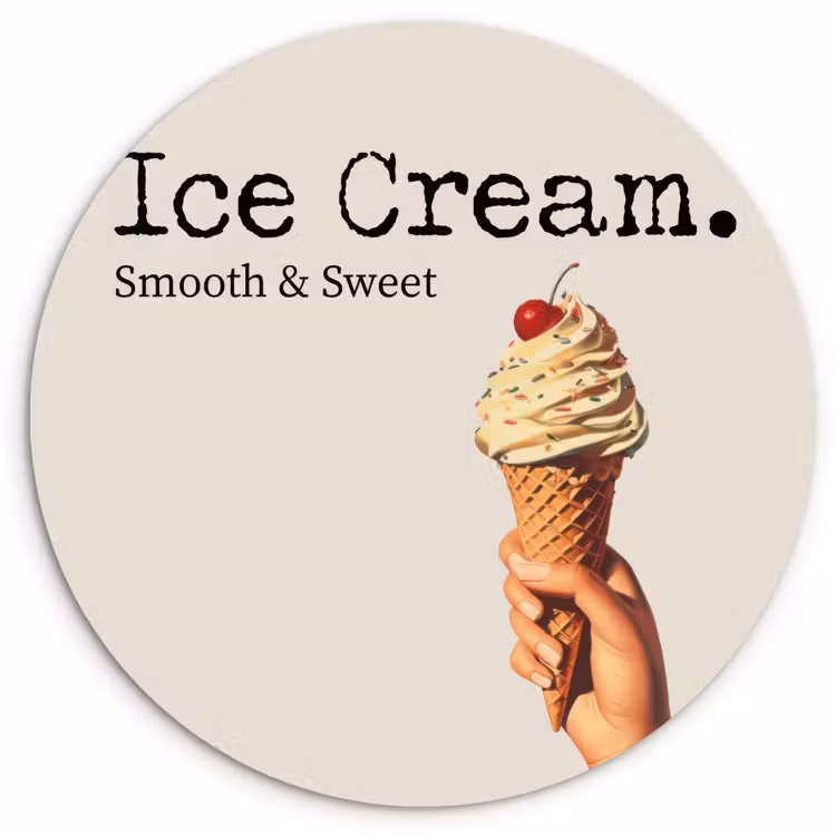 Muurcirkel - Ice cream - Softijs - Kleurrijk - Kers — 1