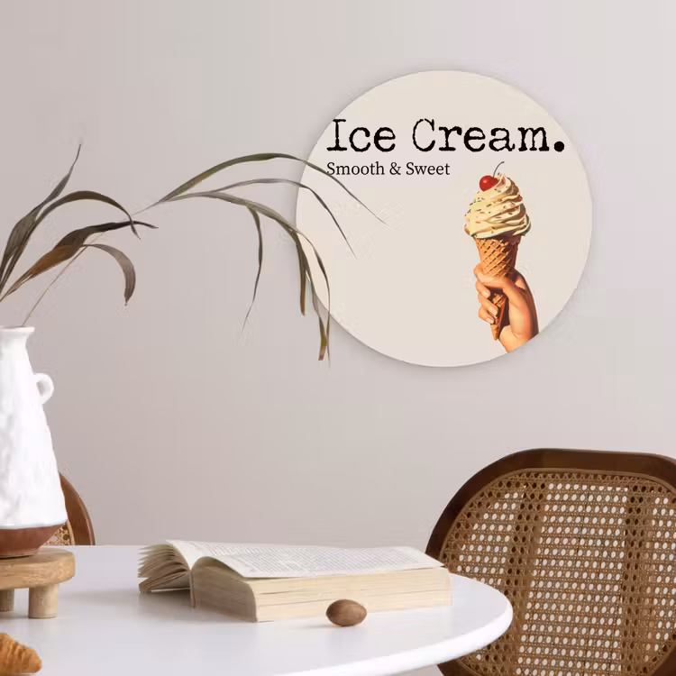 Muurcirkel - Ice cream - Softijs - Kleurrijk - Kers — 4